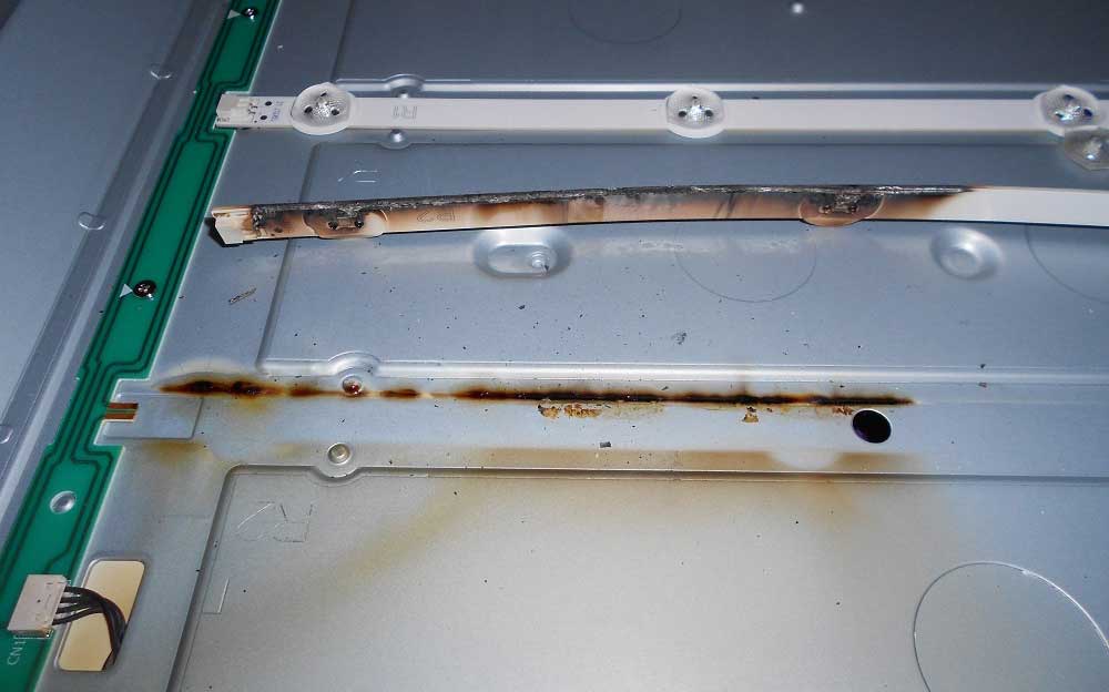 مشکل سوختن بک لایت تلویزیون